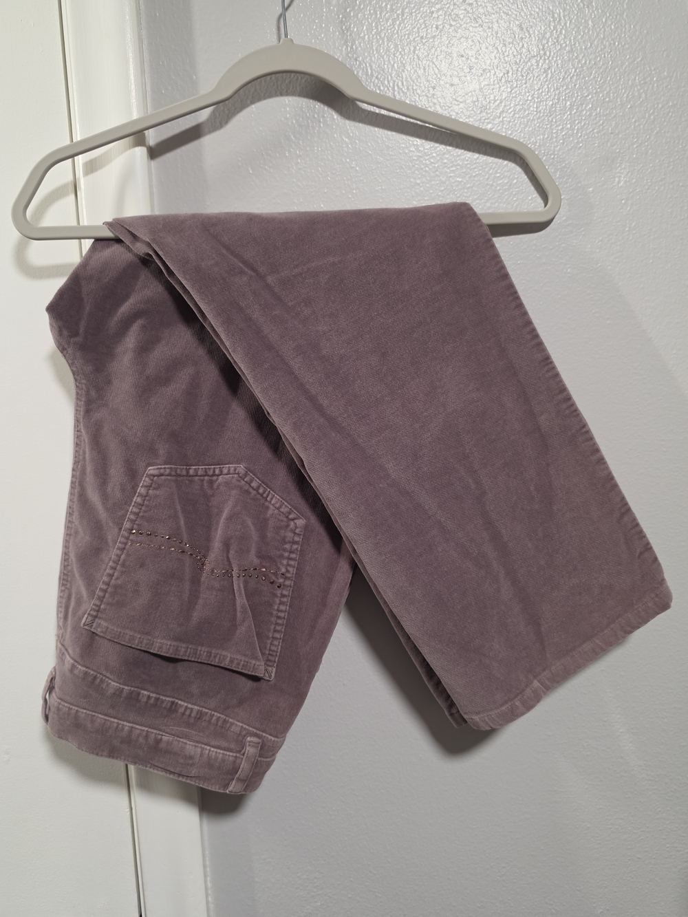 Talbots Petites Size 12 Brown Cotton Velvet Stretch Straight Leg Pants